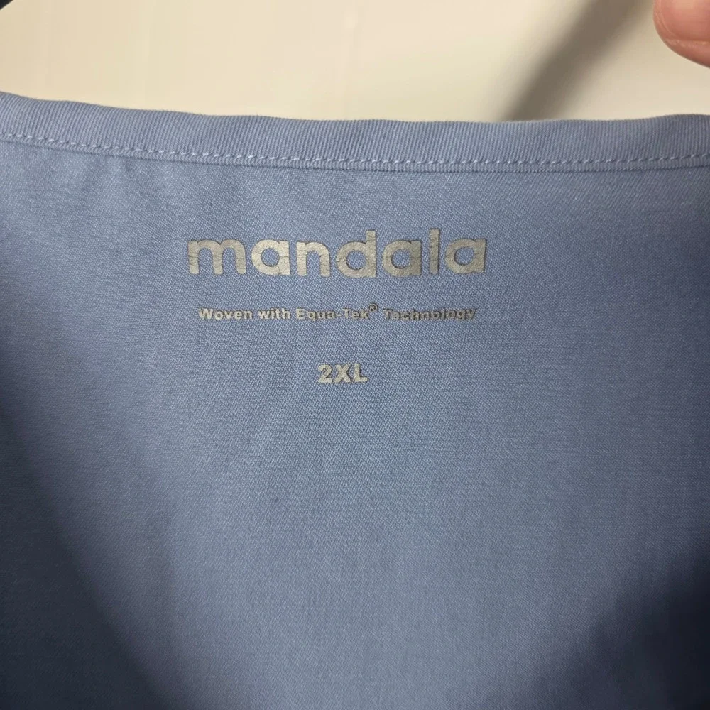 Mandala Scrub Set 3pc Blue Equa-Tek Jogger Pants XL 2XL Top Long Sleeve Tee XL
